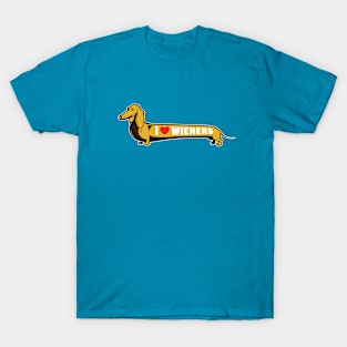 I Love Wieners Dog Art T-Shirt